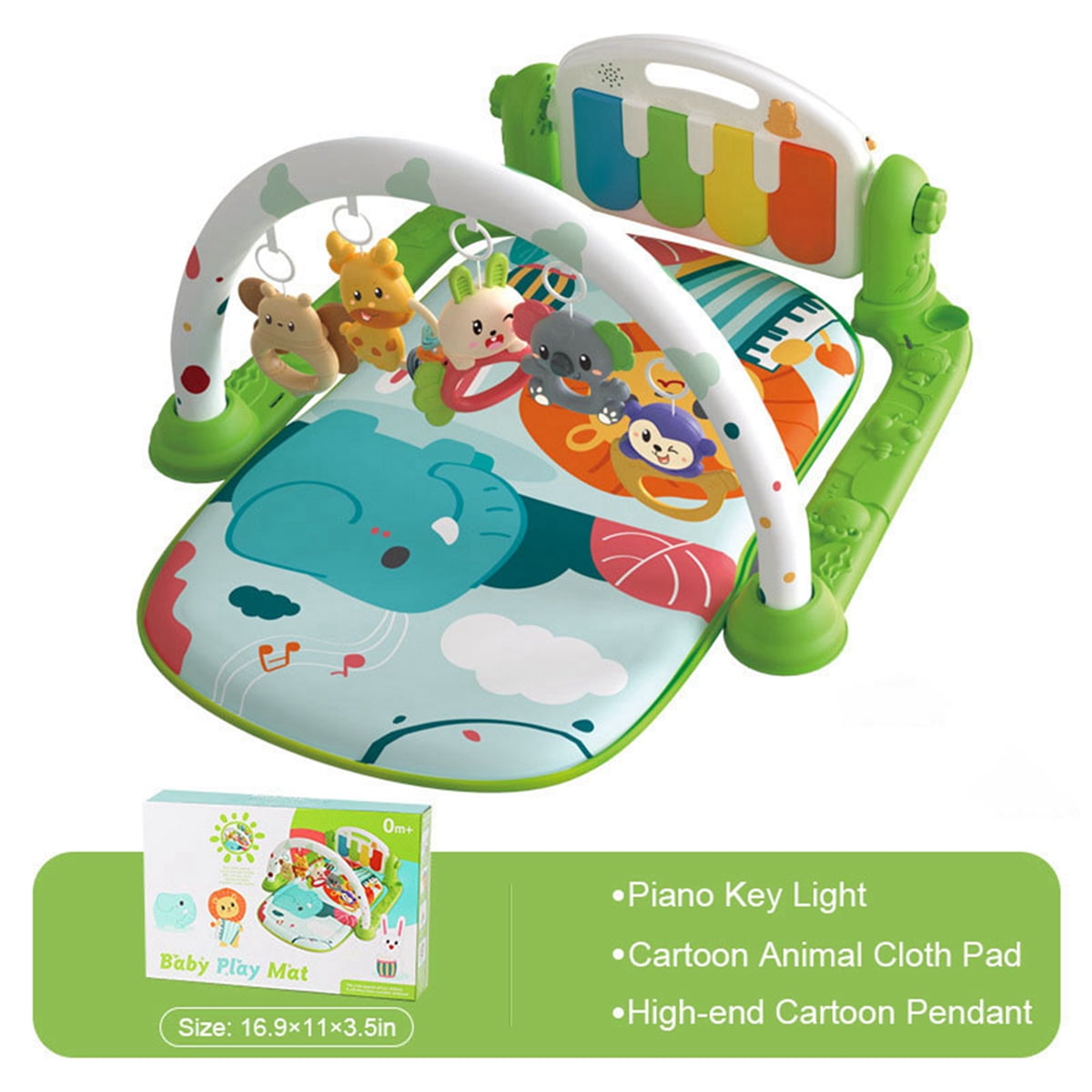 Baby Gym Play Mat 3 in 1 Musical Playmat with Music and Lights Activity
