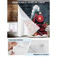 thumbnail image 5 of No Hook Shower Curtain with Snap-in Liner, Red Trains Waterproof Fabric Bathroom Curtains, Shabby Chic Cartoon Retro Flowers Artwork Bath Curtains & Mesh Top Window 66"x72", 5 of 9