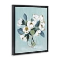 thumbnail image 2 of Stupell Industries Traditional Magnolia Arrangement over Blue Black Floating Frame Canvas Art, 17 x 21, by Janet Tava, 2 of 8