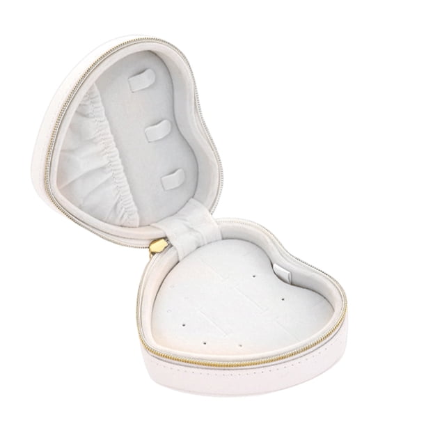 Minnieouse Joyero Anillo Organizador de almacenamiento de cuero de viaje Caja de exhibición decorativa Soporte de embalaje de gestión Ropa, zapatos y accesorios Miscelánea Blanco Minnieouse AP011038-01