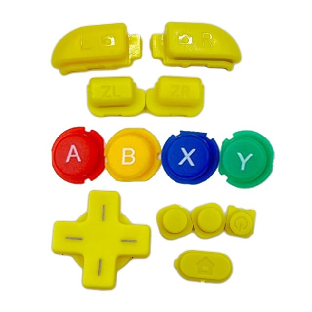 Suitable For New 3DSXL 3DSLL Host Full Set D Pad A B X Y L Home ON OF Power Buttons Repair Replacement Yellow