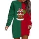thumbnail image 1 of WILLBEST Sudadera Informal de Mujer con Estampado Navideño Interesante En Bloques de Color Verde y Rojo, Cuello Redondo, Manga Larga y Sin Capucha Chica​​, 1 of 4