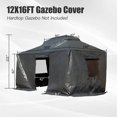 thumbnail image 2 of Domi Outdoor Living 12' x 16' Winter Gazebo Cover with Sidewalls & Mesh Windows, Waterproof Double Roof Enclosure, Black, 2 of 7