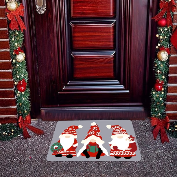 Christmas Decoration Bathroom Rug Welcome Mat Non-slip Washable Bathtub Rug Bathroom Bathtub Kitchen Rug Decoration