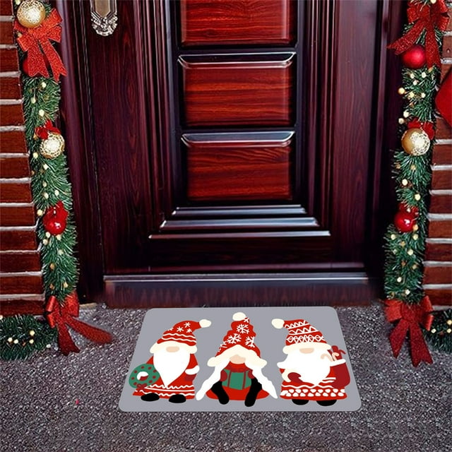 HOZADOIE Carpet Pad Bath Christmas Decoration Bathroom Rug Welcome Mat Non-Slip Washable Bathtub Rug Bathroom Bathtub Kitchen Rug Decoration