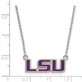 thumbnail image 2 of 925 Sterling Silver Rh-p LogoArt Louisiana State U Small Enamel Pendant With Necklace; for Adults and Teens; for Women and Men, 2 of 3