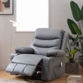thumbnail image 1 of 360 Swivel Rocker Chair Small Rocking Recliner for Small Spaces, Upholstered Fabric Glider Nursery Chair with Side Pockets with Cup Holder, Massage and Heat Recliner, 1 of 8