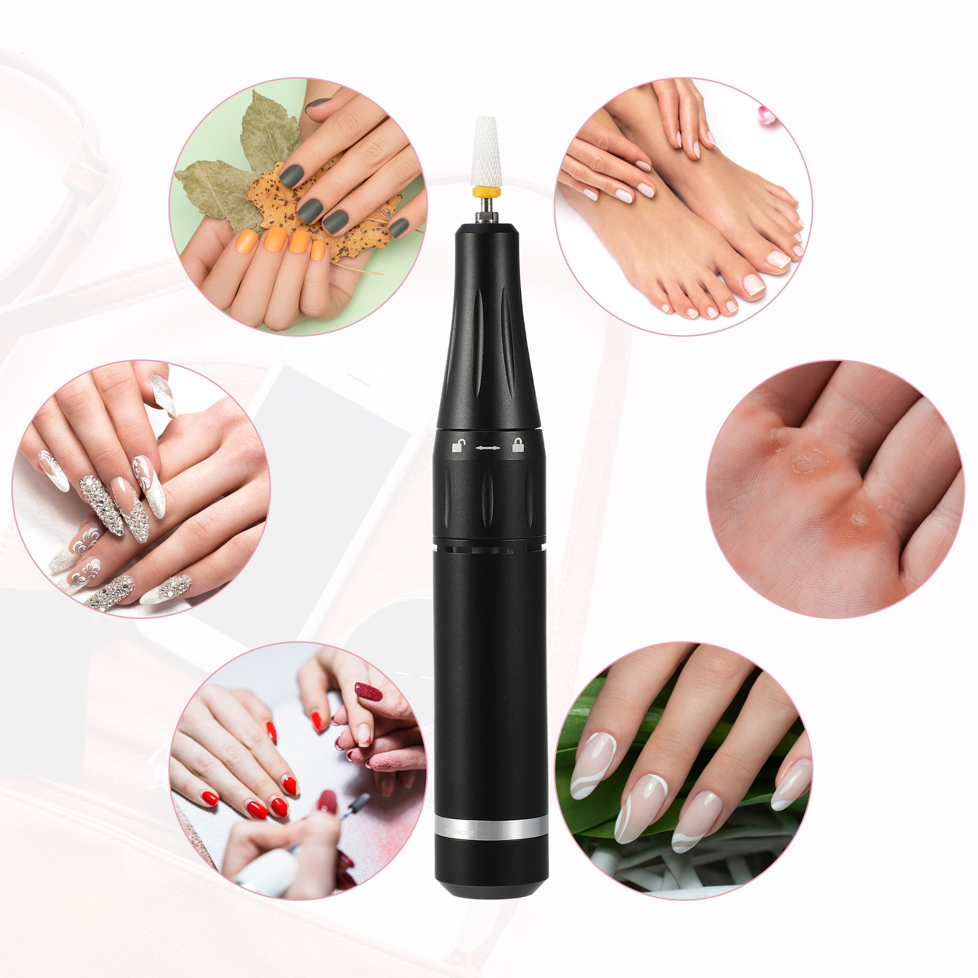 Unique Bargains 1 Set Electric Nail Drill Kit 35000RPM Nail Drill Machine Digital Display Portable Nail Drill Black