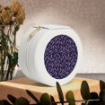 thumbnail image 6 of Naloa Lavender Flowers Round Jewelry Box, Travel Jewelry Organizer, 3.9 x 3.9 x 2in Jewelry Storage Box for Women-White, 6 of 7