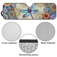 thumbnail image 6 of HUIAOCNG Dragonfly Mandala Windshield Sun Shade for 2018-2025 Jeep Wrangler JL JLU & 2020-2025 Jeep Gladiator 310T Polyester Covered Foldable Front Sunshade, Blocks UV Rays and Heat, Outdoor Camping, 6 of 6