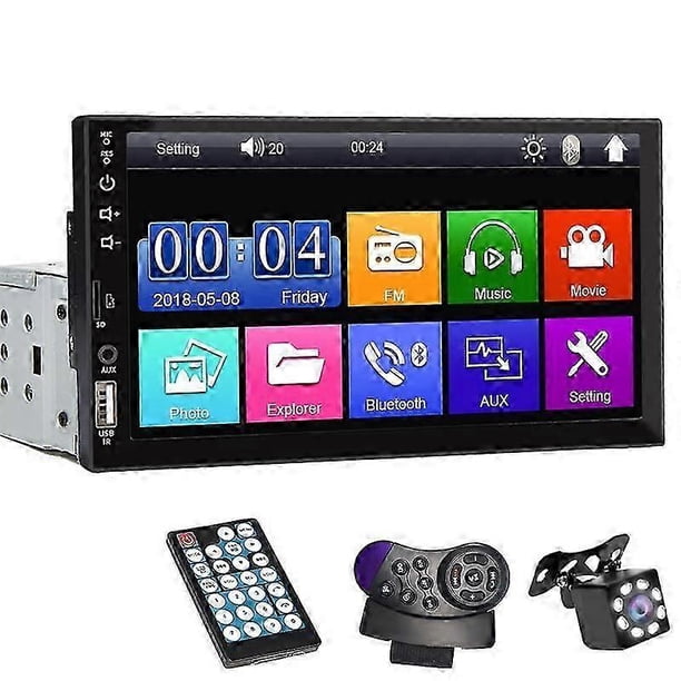 7 Car Radio 1 Din MP5 Player HD Touch Screen Multimedia FM ISO Power Aux Input USB Bluetooth Mirror Link Universal Autoradio