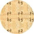 thumbnail image 1 of Ahgly Company Indoor Round Abstract Brown Modern Area Rugs, 4' Round, 1 of 4