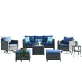 thumbnail image 3 of Ovios Outdoor Patio Furniture Set with 360 Degree Swivel Rocking Chairs 7 Pieces All Metal Frame Weather Wicker Patio Sectional Sofa with Coffee Table, 3 of 9