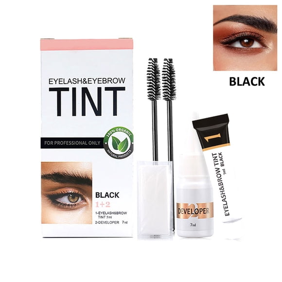 WIFKLSIIPG 2 in 1 Purely Natural Eyebrow Color Instant Bushy Eyelash & Eyebrow Kit Brow Makeup Kit Lasting for 4 6 Weeks DIY Hair Coloring for Salon and Home Use Natural