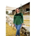 thumbnail image 4 of CASSIE LIZ Womens Tops Plus Size Long Sleeve Shirts Fall Crew Neck Dark Green Sweatshirts Fashion Lace Tee Loose Fit Tunics Winter Blouses Casual Pullovers XL 14W 16W, 4 of 6