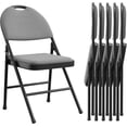 thumbnail image 1 of Qinaqin 4-Piece Set de Folding Metálico Chairs con Non-Slip Foot Pads Cotton Linen Seats y Support para Indoor/Outdoor Use Restaurants Negro, 1 of 7