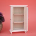 thumbnail image 4 of Qiilu Maison de Poupée Garde-Robe, Maison de Poupée Miniature Maison de Poupée Garde-Robe Blanc en Bois Double Porte Armoire Domestique, 4 of 8