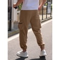 thumbnail image 5 of APTRO Mens Corduroy Sweatpants Casual Cargo Pants Elastic Waist Drawstring Baggy Tapered Jogger Pants with Zipper Pockets Brown MG019 2XL, 5 of 9