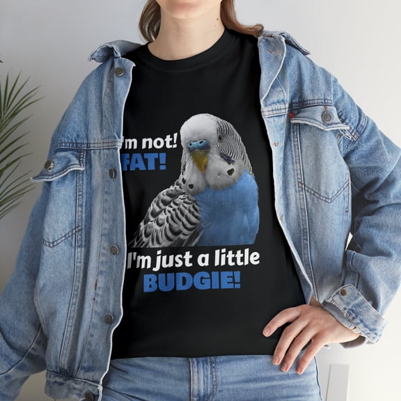 Funny Fat Budgie Blue Parakeet Parrot T-Shirt
