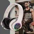 thumbnail image 2 of Up to 50% off! Bouanq Bluetooth Headphones Bluetooth Earphones, Wireless, Illuminated, Seven Color Breathing Lights, Pluggable, Foldable, Subwoofer, Universal For Mobile Phones, 2 of 7