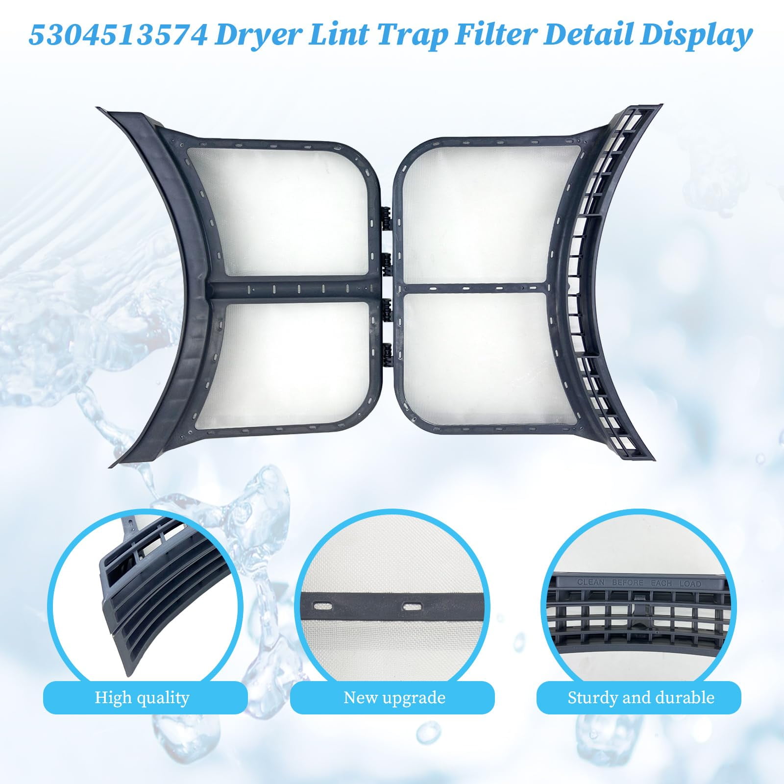2024 New 5304513574 Dryer Lint Trap Filter Compatible with Frigidaire/Electrolux, Dryers Filter Assembly Replacement, Lint, Fit Pre RetrofitClamshell, Lint