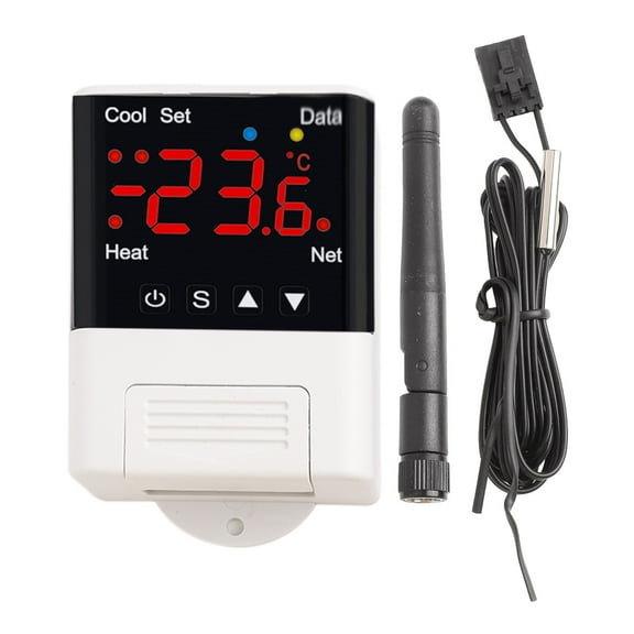 WiFi Digital Temperature Controller Thermostat Programmable Remote Control For Aquarium Fish Tank Incubator Heating Cooling System With Temperature Range -40°C to 99°C AC110V-230V 10A