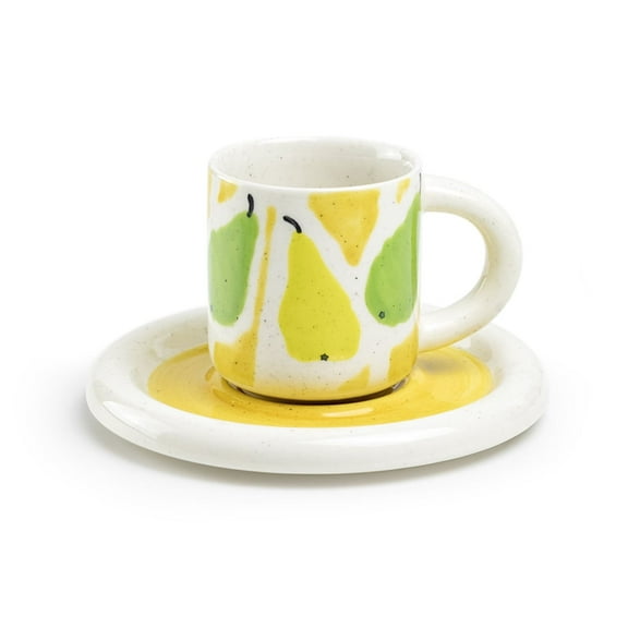 Grace Teaware Pear Delight 4oz Demitasse Cup and Saucer