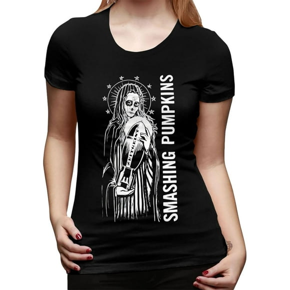 Smashing Pumpkins Women's Short Sleeve Crewneck T Shirt Casual Loose Graphic Tee Shirt Tops