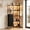 Black-65"H, variant on HIGDBFE 5-Tier Corner Bookshelf with LED Lights and 4 Fabric Drawers, L-Shaped Industrial Bookcase, Corner Display Shelf for Living Room, Home Office, Rustic Brown