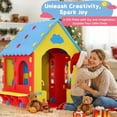 thumbnail image 2 of iRerts Kids Playhouse, EVA Foam Cottage Playhouse for Kids Ages 2+, Indoor Play House with Play Kitchen, Toddler Play Equipment Toys Pretend Playhouse for Boy Girl Gifts, No-Tools Required Assembly, 2 of 8