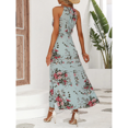 thumbnail image 5 of EASYBRA Womens Floral Halter Maxi Dress Sleeveless Slit A Line Summer Beach Vacation Dress, 5 of 6