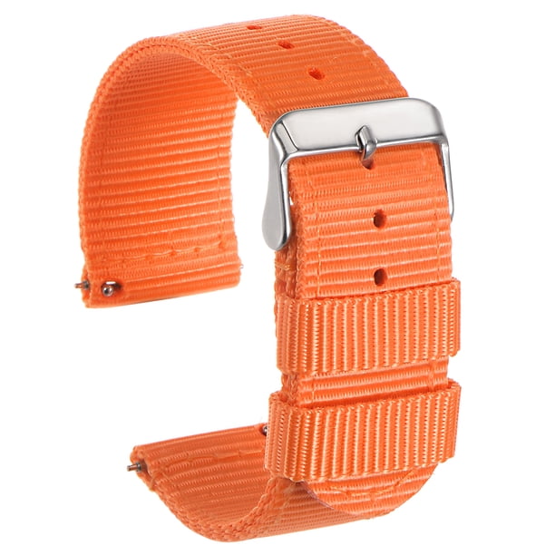 Amarillo Nylon Reloj Correa 22mm Ancho Duradero Nylon Correa con Plata Hebilla, Universal Reemplazo Lienzo Reloj Correa 34
