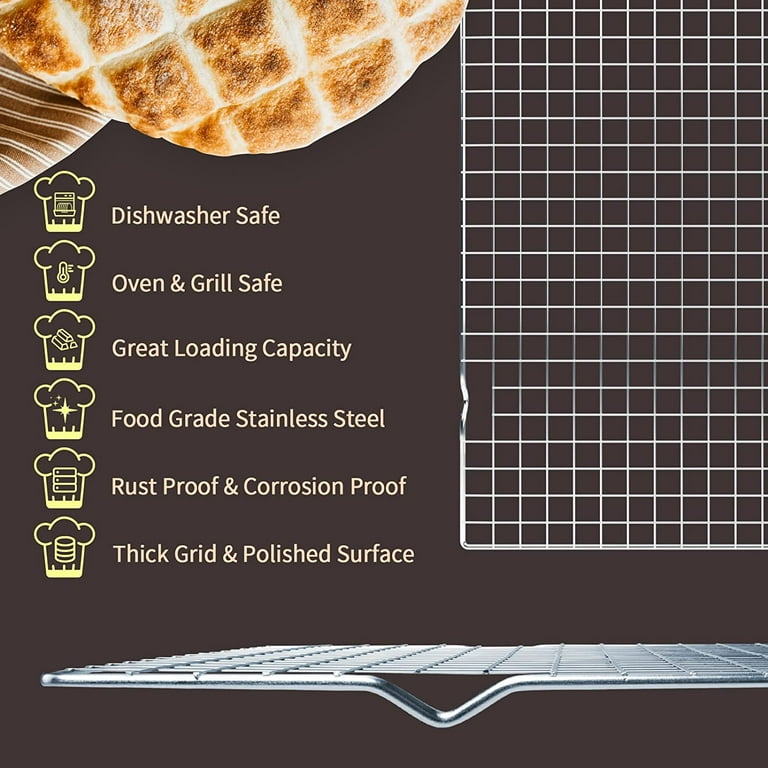Heavy Duty Cooling Rack for Cooking and Baking, Rust Resistant Oven Rack  and Wire Rack, Grill and Baking Rack, Wire Cookie Cooling Racks for Baking,  Fits Quarter Sheet Pan, 8.6 x 6.3 