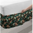 thumbnail image 2 of Floral Bed Skirt, Rhythmic Folkloric Flowers Nature Print on Dark Muted Background, Elastic Bedskirt Dust Ruffle Wrap Around for Bedding Decor, 4 Sizes, Multicolor, by Ambesonne, 2 of 2
