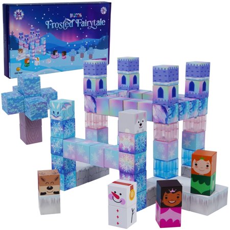 USA Toyz Blocchi Frosted Fairytale Magnetic Building Blocks Set 84pc Construction Toy for Kids