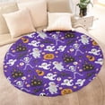 thumbnail image 4 of Cute Halloween Icons Pattern Round Blanket,Comfortable Soft Flannel Throw Blanket,All Season,Warm Lightweight Blankets for Sofa Bed Couch Living Room Chair 60"x60", 4 of 5