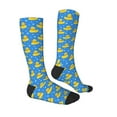 thumbnail image 2 of Zufioo Cute Yellow Rubber Ducks Print Long High Thigh Socks Knee-High Warm Stocking Women Boot Sock Leg Warmer High Socks for Daily Wear, Cosplay, 2 of 6