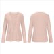 thumbnail image 3 of Camiseta de Mujer con Encaje de Piña y Costuras, Color Liso, Larga, Cuello Redondo, Informal. Rosa M, 3 of 7