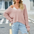 thumbnail image 2 of Lovskoo Sweaters for Women Casual Loose Long Sleeve Knitting Round Neck Sweater Blouse Tops Pink, 2 of 8