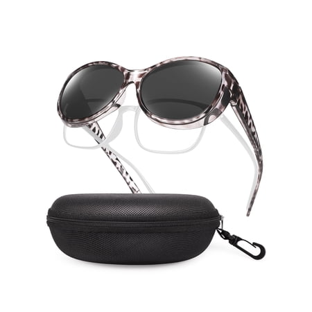 TINHAO Fit Over Oversized Sunglasses for Women, Leopard