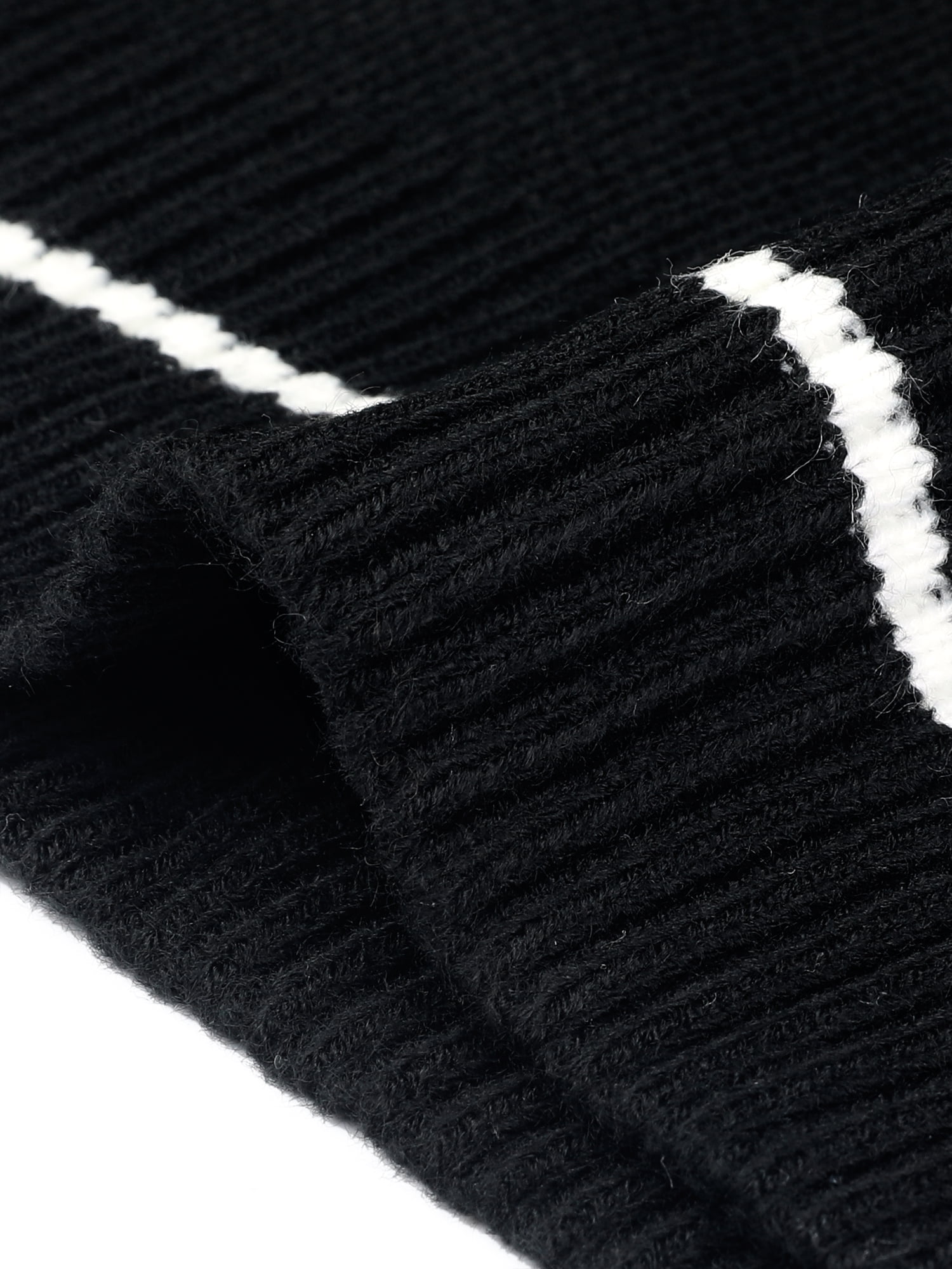 DARING DIVA Women's Plus V Neck Stripe Cable Knit Pullover Sweater Vest 1X Black