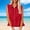 A05 Red, variant on Womens Ruffle Hem Button Down Shirts Sleeveless Collared Dressy Blouses Casual Cotton Linen Textured Peplum Work Office Chest Pocket Summer Flowy Tops Tunics