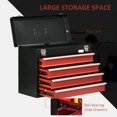 thumbnail image 4 of Ensemble de Rangement d'Outils Verrouillable Rouge de 2 Pcs, Armoire à Outils Roulante en Acier à 7 Tiroirs avec Roues et Boîte à Outils Portable à 4 Tiroirs avec Poignée pour Garage, Atelier et Organisation d'Entrepôt, 4 of 7
