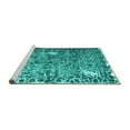 thumbnail image 2 of Ahgly Company Machine Washable Indoor Rectangle Abstract Turquoise Blue Contemporary Area Rugs, 7' x 9', 2 of 4