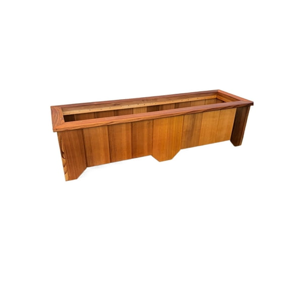 T&L Medium Rectangular Planter Box - cedar stained