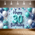thumbnail image 6 of Yatrandify Decorative Design Happy 30th Birthday Party Backdrop Balloon Decoration Cake Decoration Celebration Banner for Birthday Party Indoor Decoration Photo Shoot, 6 of 7