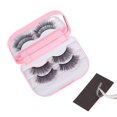 thumbnail image 1 of YiQiYi Estuche de cosméticos Estuche de almacenamiento de pestañas vacías con caja de soporte para espejo de maquillaje Embalaje de pestañas postizas Estuche de almacenamiento de viaje Bolsa de pestañ, 1 of 5