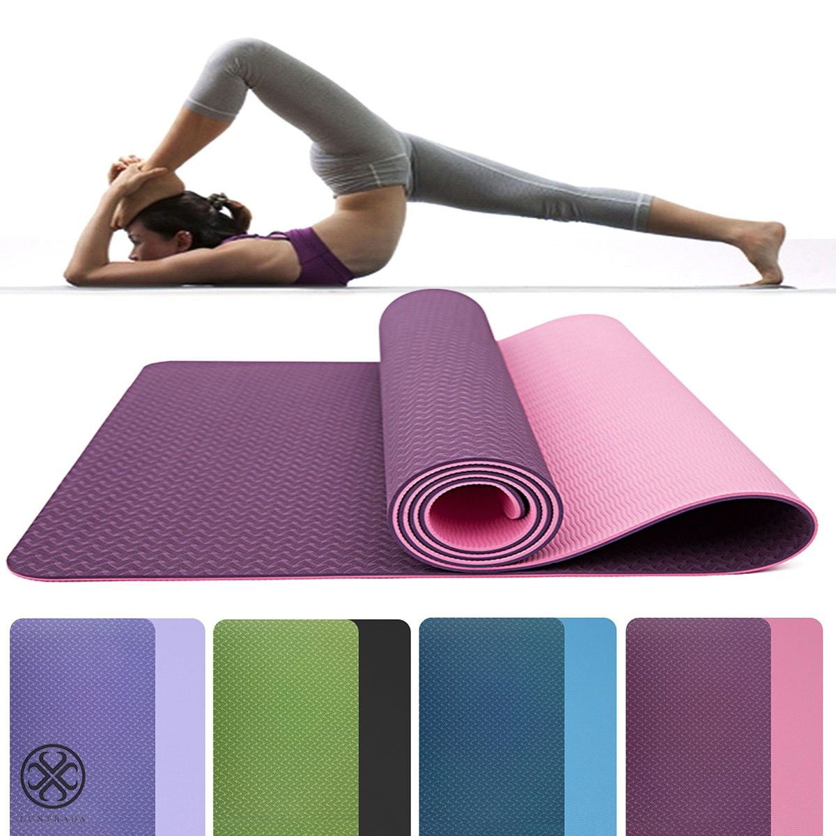 Premium TPE Yoga Mat Block Fitness Gym Exercise Pilates Non Slip Mat Durable Eco 