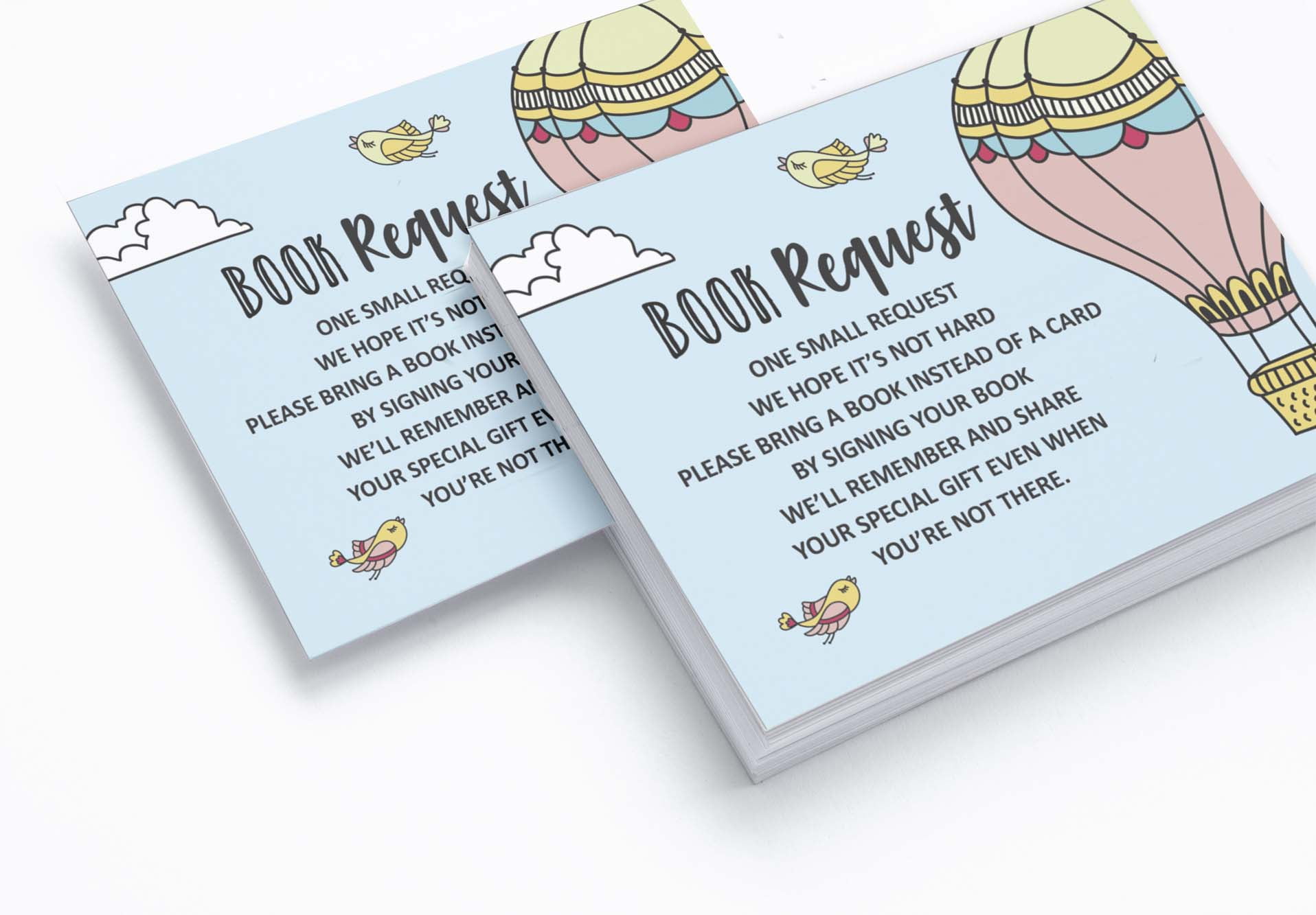 Inkdotpot 30 Books For Baby Shower Request Cards Bring A Book Instead Of A Card Gender Neutral Up Up & Away Baby On The WayBaby Shower Invitations Inserts Games