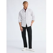 Free Assembly Mens Cotton Button Down Oxford Shirt with Long Sleeves, Sizes XS-3XL